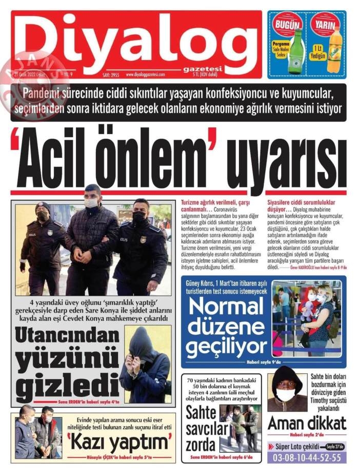 KKTC'de Gazeteler Bugün Ne Manşet Attı? 21 Ocak 2022 galerisi resim 7