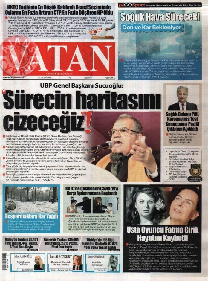 KKTC'de Gazeteler Bugün Ne Manşet Attı? 25 Ocak 2022 galerisi resim 3