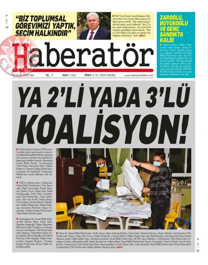 KKTC'de Gazeteler Bugün Ne Manşet Attı? 25 Ocak 2022 galerisi resim 9