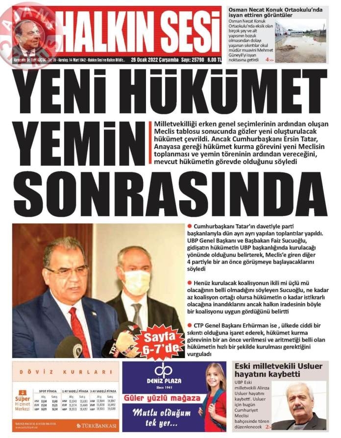 KKTC'de Gazeteler Bugün Ne Manşet Attı? 26 Ocak 2022 galerisi resim 1