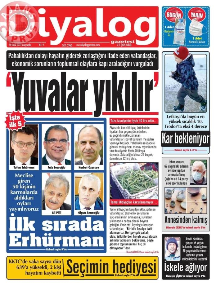 KKTC'de Gazeteler Bugün Ne Manşet Attı? 26 Ocak 2022 galerisi resim 6