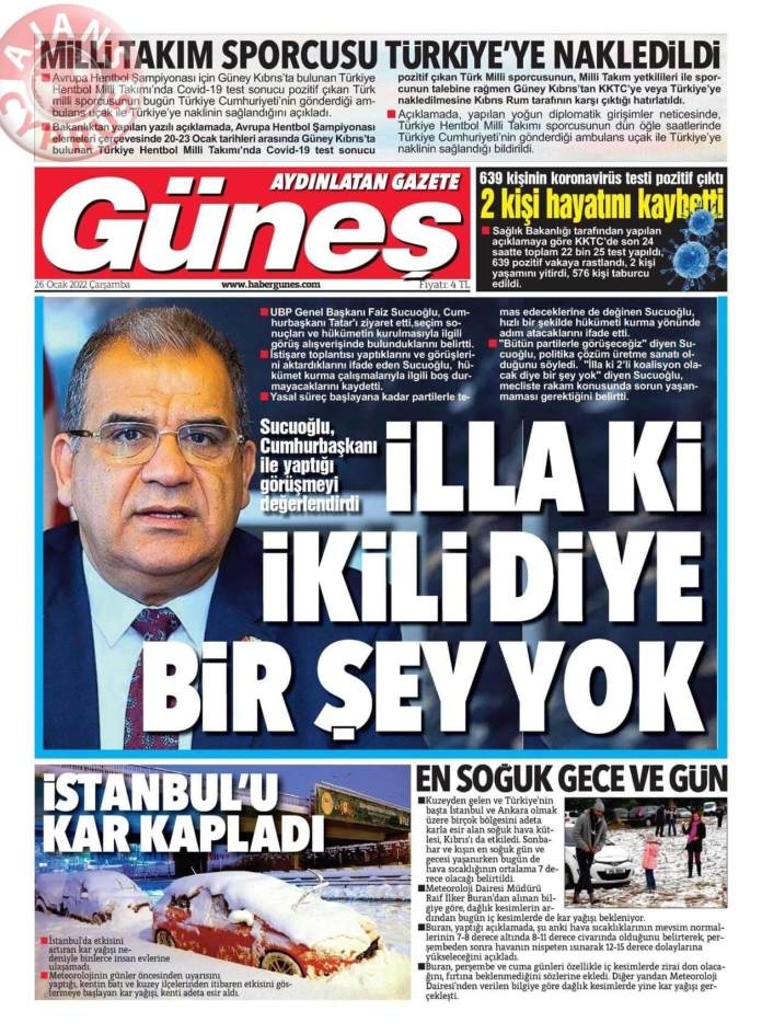 KKTC'de Gazeteler Bugün Ne Manşet Attı? 26 Ocak 2022 galerisi resim 8