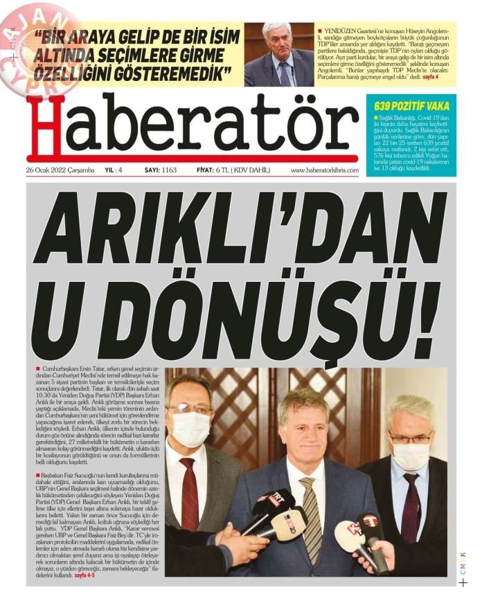 KKTC'de Gazeteler Bugün Ne Manşet Attı? 26 Ocak 2022 galerisi resim 9