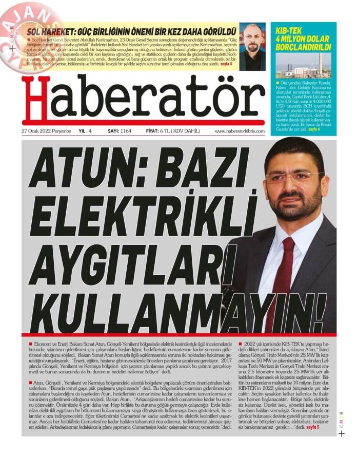 KKTC'de Gazeteler Bugün Ne Manşet Attı? 27 Ocak 2022 galerisi resim 10