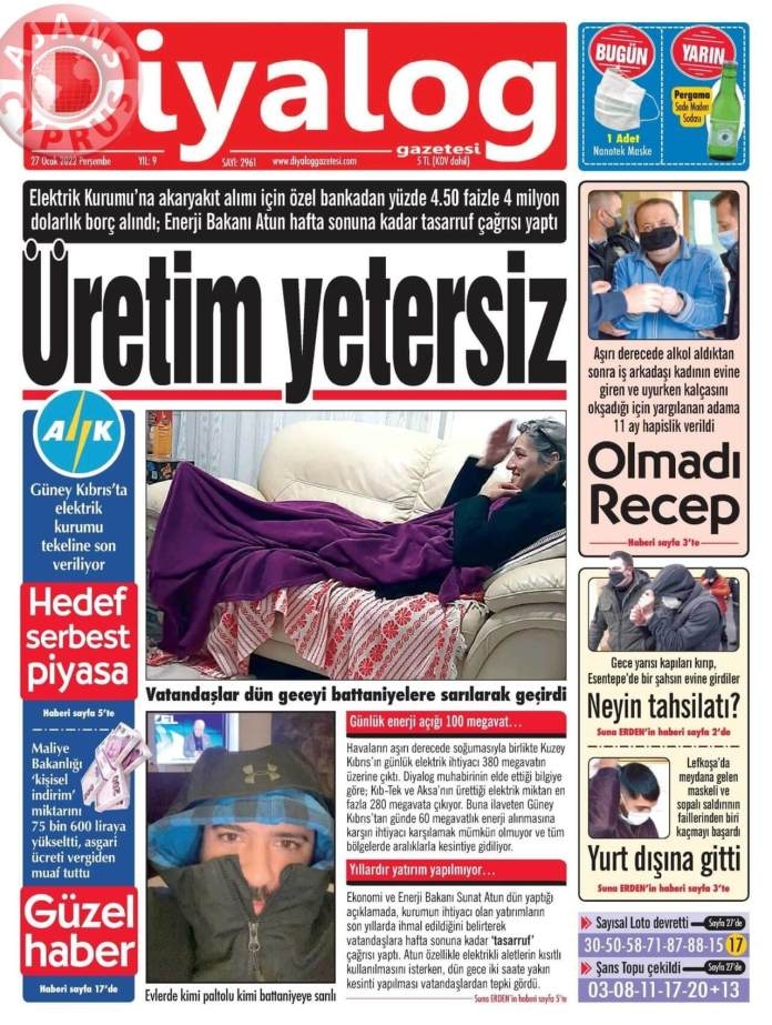 KKTC'de Gazeteler Bugün Ne Manşet Attı? 27 Ocak 2022 galerisi resim 7