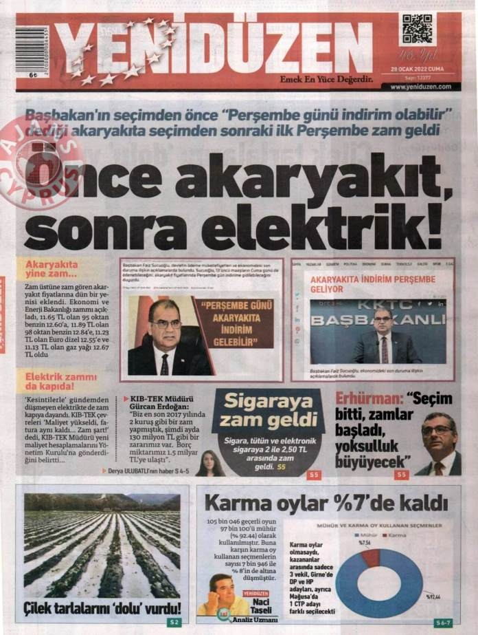 KKTC'de Gazeteler Bugün Ne Manşet Attı? 28 Ocak 2022 galerisi resim 3