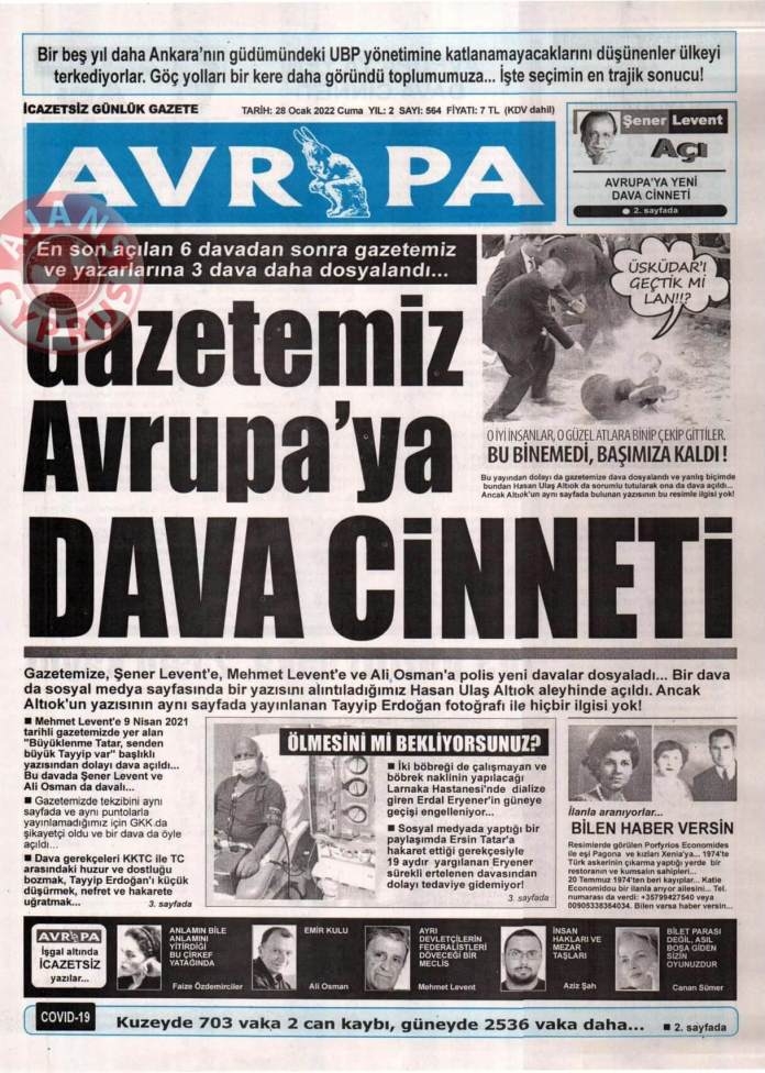 KKTC'de Gazeteler Bugün Ne Manşet Attı? 28 Ocak 2022 galerisi resim 6