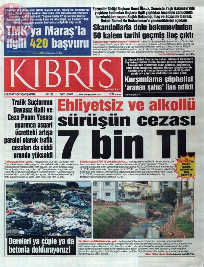 KKTC'de Gazeteler Bugün Ne Manşet Attı? 2 Şubat 2022 galerisi resim 2