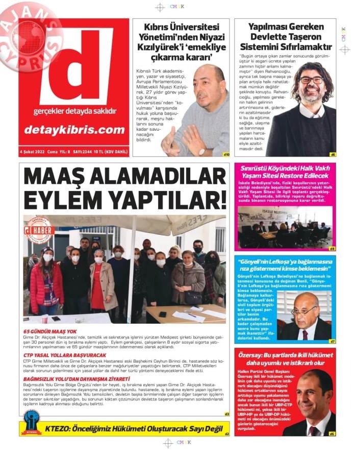 KKTC'de Gazeteler Bugün Ne Manşet Attı? 4 Şubat 2022 galerisi resim 6