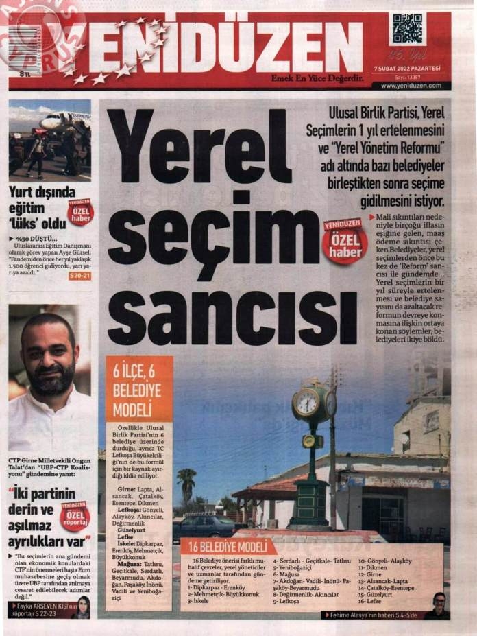 KKTC'de Gazeteler Bugün Ne Manşet Attı? 7 Şubat 2022 galerisi resim 5