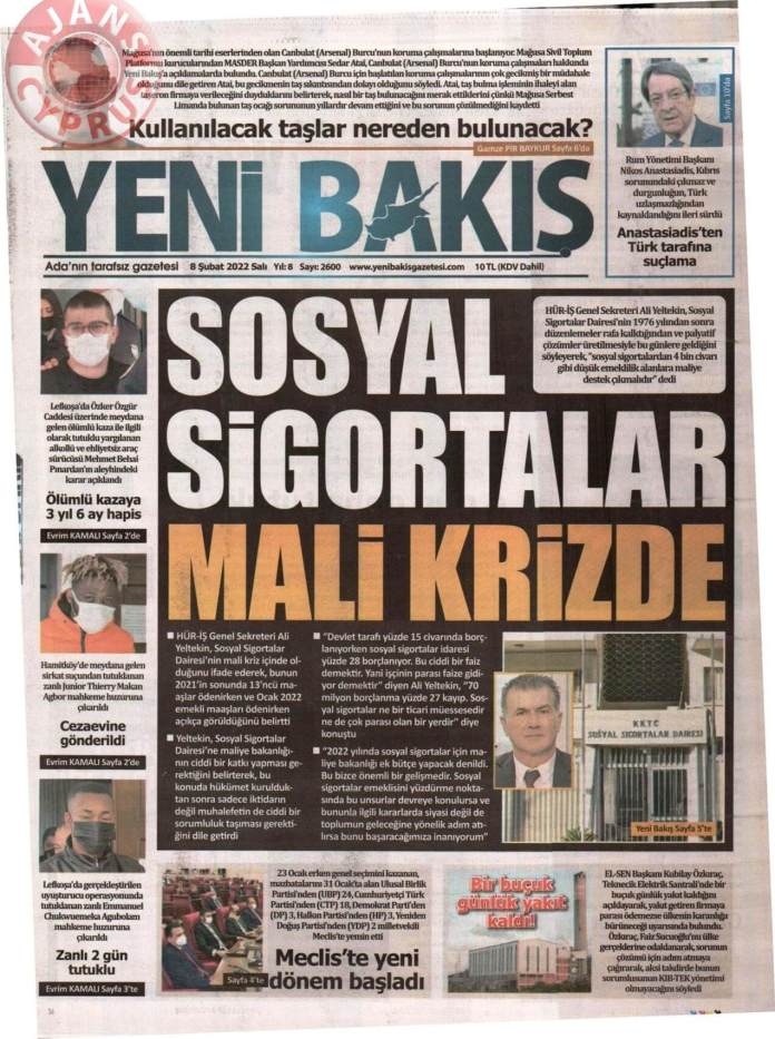 KKTC'de Gazeteler Bugün Ne Manşet Attı? 8 Şubat 2022 galerisi resim 3
