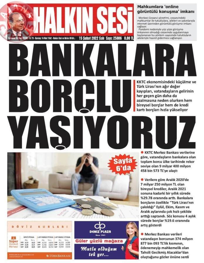 KKTC'de Gazeteler Bugün Ne Manşet Attı? 15 Şubat 2022 galerisi resim 1