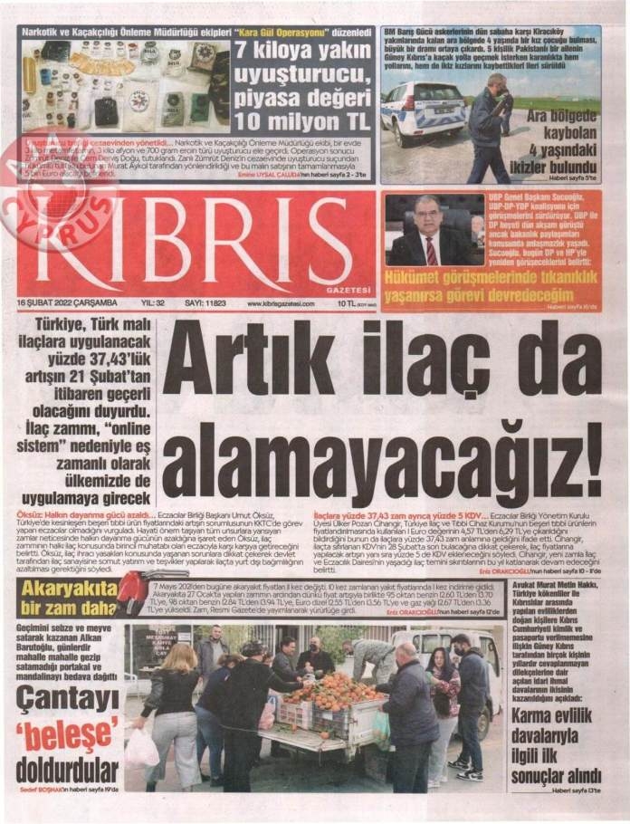 KKTC'de Gazeteler Bugün Ne Manşet Attı? 16 Şubat 2022 galerisi resim 8