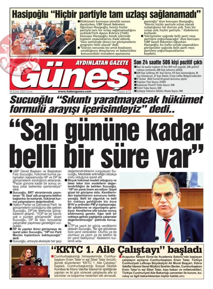 KKTC'de Gazeteler Bugün Ne Manşet Attı? 18 Şubat 2022 galerisi resim 1