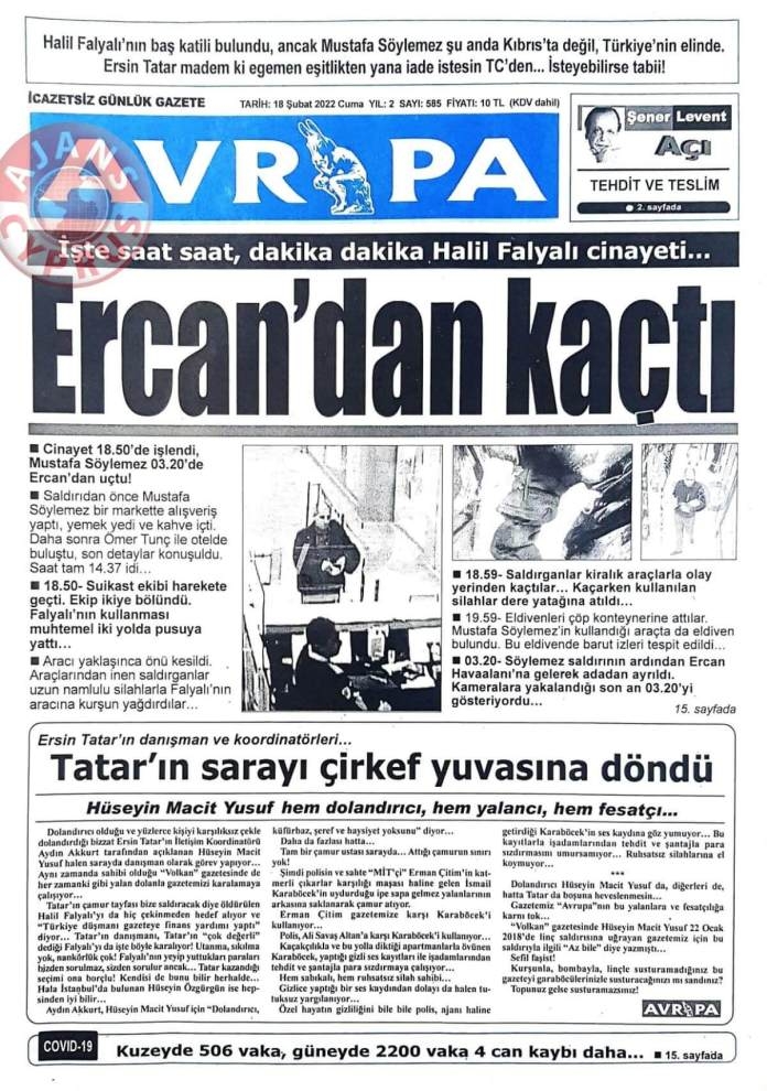 KKTC'de Gazeteler Bugün Ne Manşet Attı? 18 Şubat 2022 galerisi resim 3