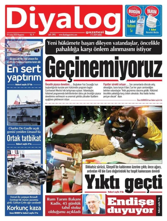 KKTC'de Gazeteler Bugün Ne Manşet Attı? 28 Şubat 2022 galerisi resim 3