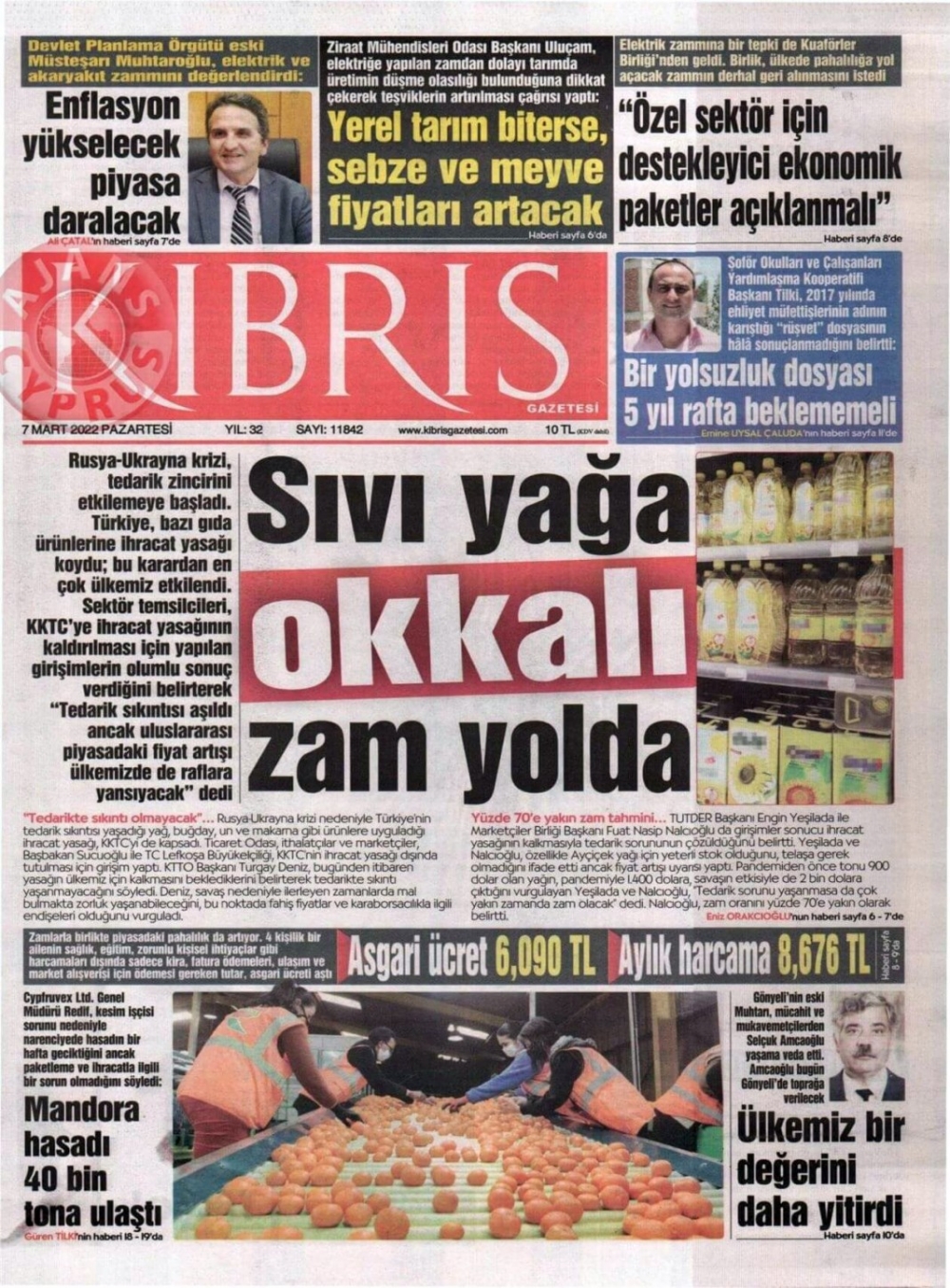 KKTC'de Gazeteler Bugün Ne Manşet Attı? 7 Mart 2022 galerisi resim 4