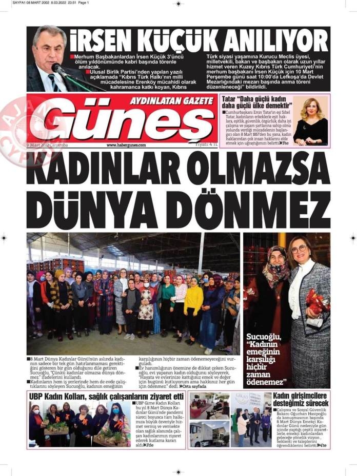 KKTC'de Gazeteler Bugün Ne Manşet Attı? 9 Mart 2022 galerisi resim 1