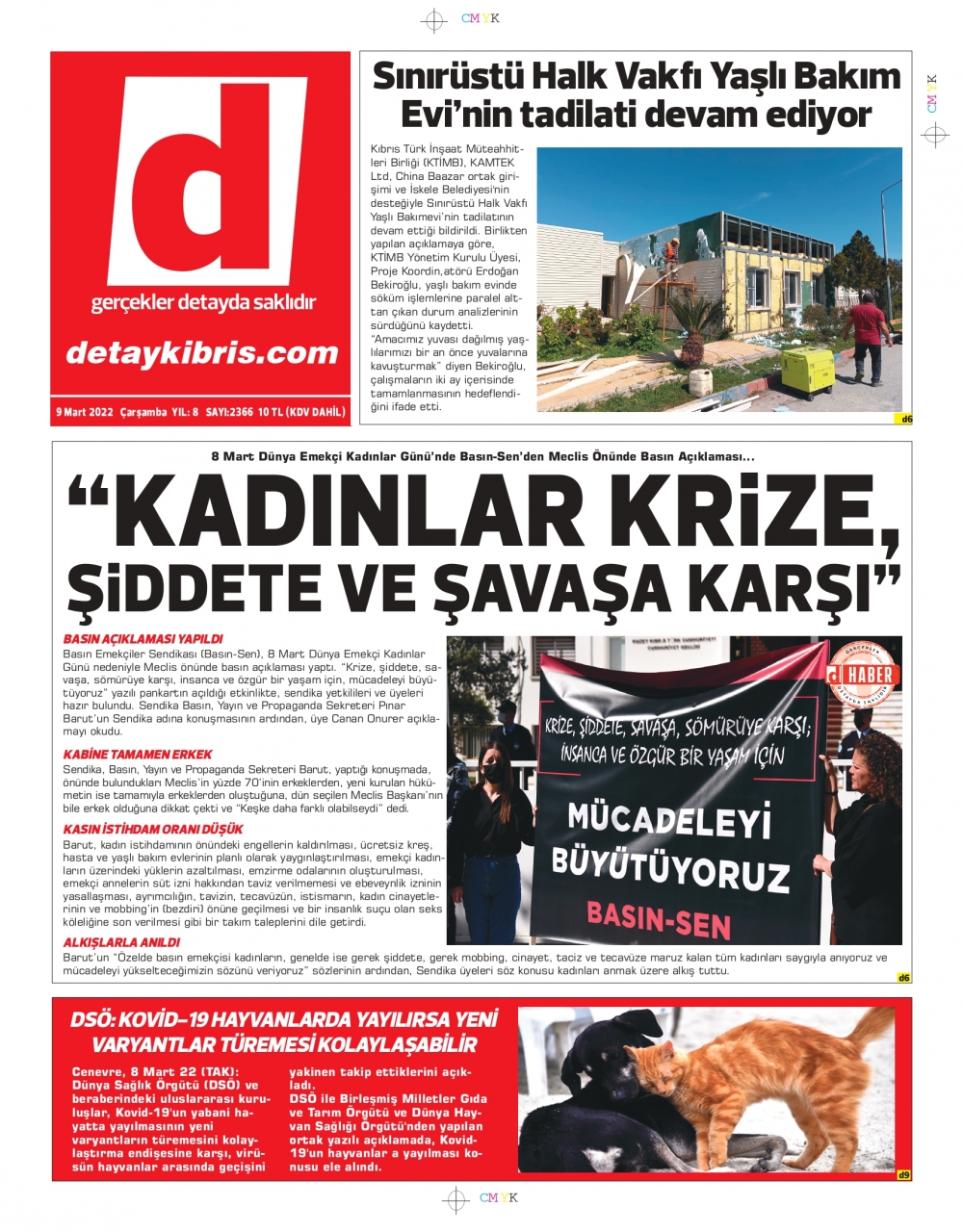 KKTC'de Gazeteler Bugün Ne Manşet Attı? 9 Mart 2022 galerisi resim 9