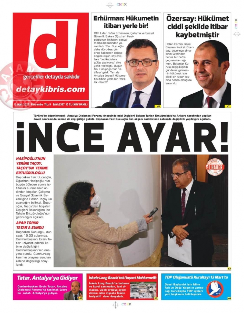 KKTC'de Gazeteler Bugün Ne Manşet Attı? 10 Mart 2022 galerisi resim 4