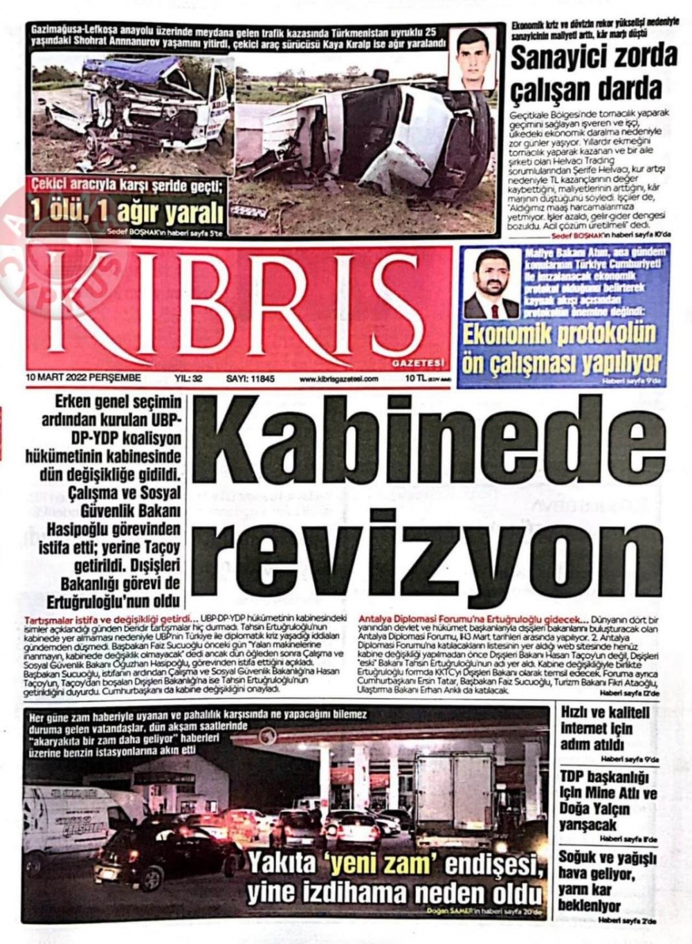 KKTC'de Gazeteler Bugün Ne Manşet Attı? 10 Mart 2022 galerisi resim 7