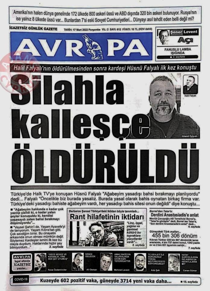 KKTC'de Gazeteler Bugün Ne Manşet Attı? 17 Mart 2022 galerisi resim 6