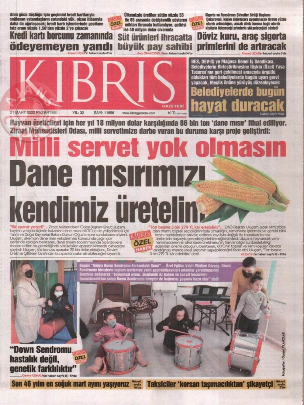 KKTC'de Gazeteler Bugün Ne Manşet Attı? 21 Mart 2022 galerisi resim 2