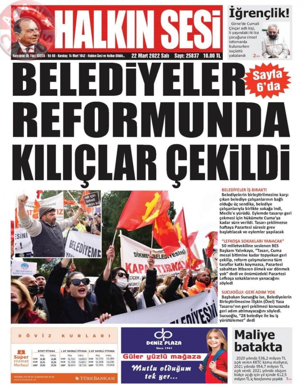 KKTC'de Gazeteler Bugün Ne Manşet Attı? 22 Mart 2022 galerisi resim 1