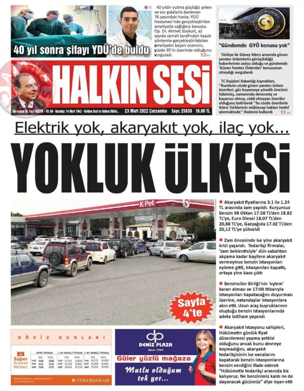 KKTC'de Gazeteler Bugün Ne Manşet Attı? 23 Mart 2022 galerisi resim 1