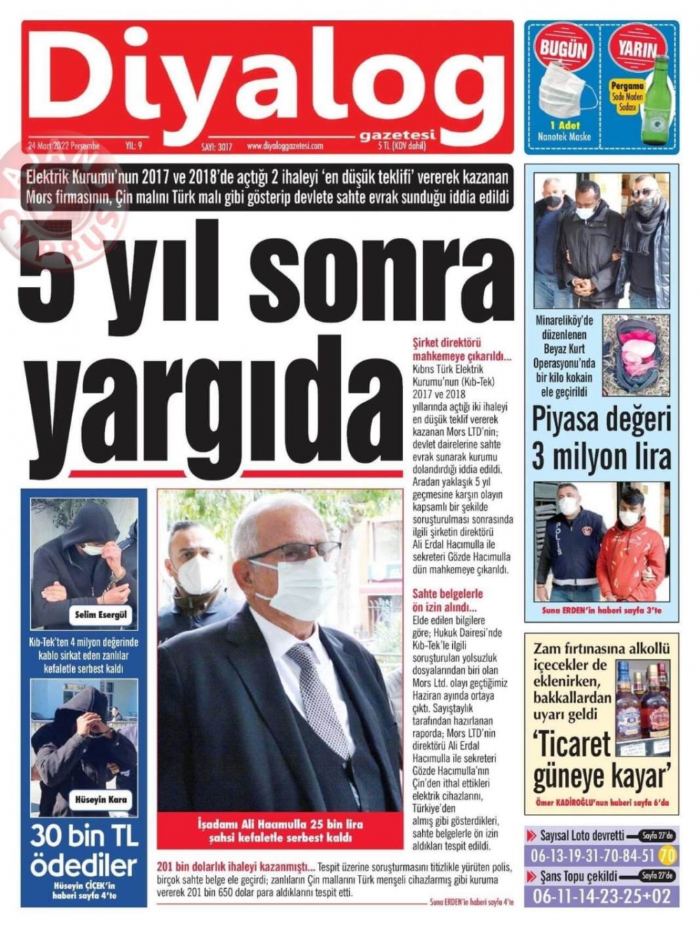 KKTC'de Gazeteler Bugün Ne Manşet Attı? 24 Mart 2022 galerisi resim 6