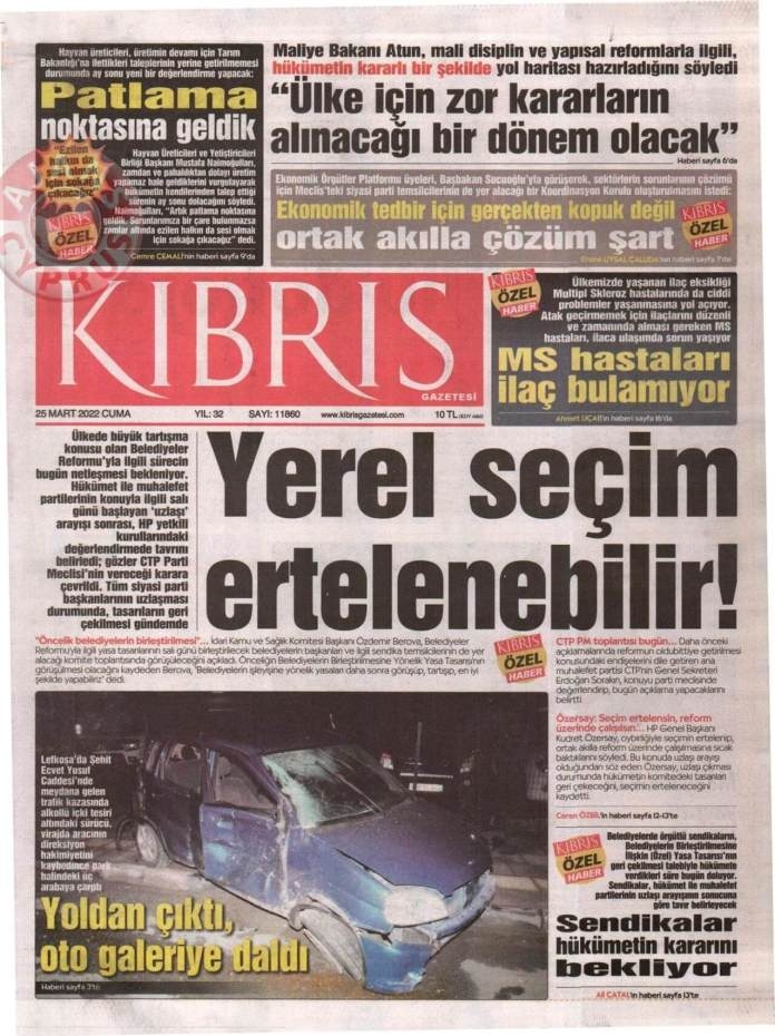 KKTC'de Gazeteler Bugün Ne Manşet Attı? 25 Mart 2022 galerisi resim 3