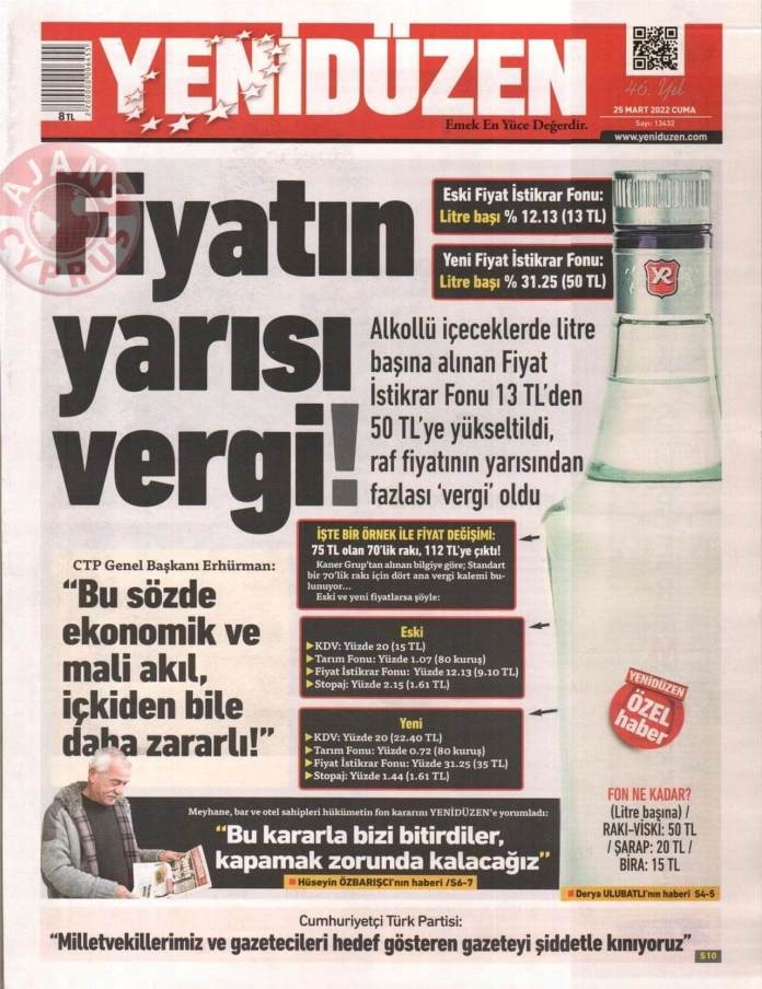 KKTC'de Gazeteler Bugün Ne Manşet Attı? 25 Mart 2022 galerisi resim 4