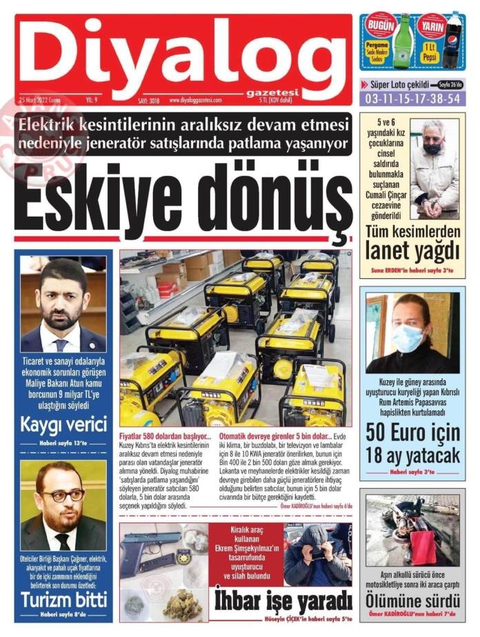 KKTC'de Gazeteler Bugün Ne Manşet Attı? 25 Mart 2022 galerisi resim 5
