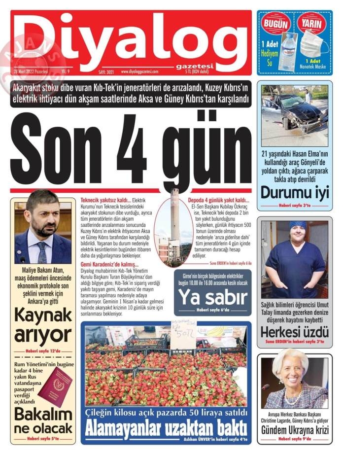 KKTC'de Gazeteler Bugün Ne Manşet Attı? 28 Mart 2022 galerisi resim 3
