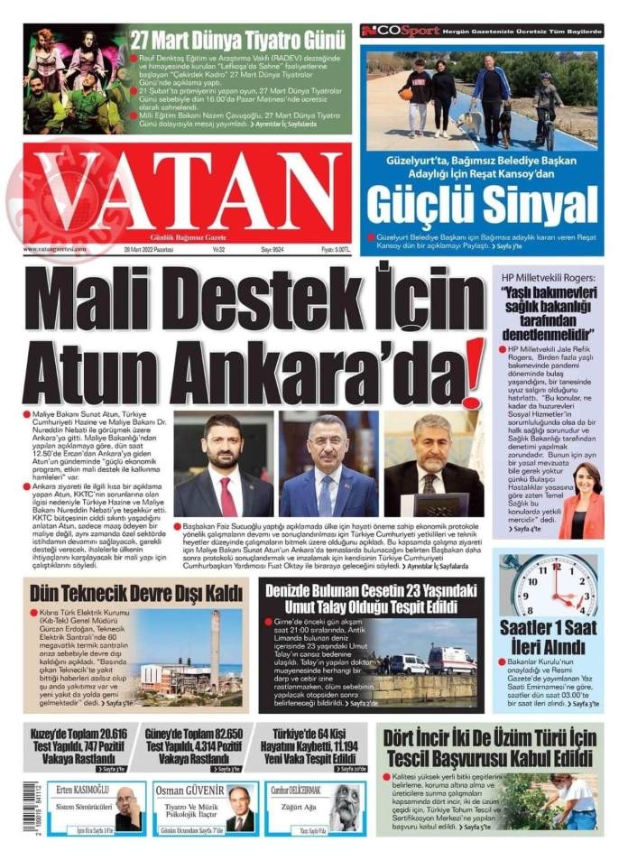 KKTC'de Gazeteler Bugün Ne Manşet Attı? 28 Mart 2022 galerisi resim 7