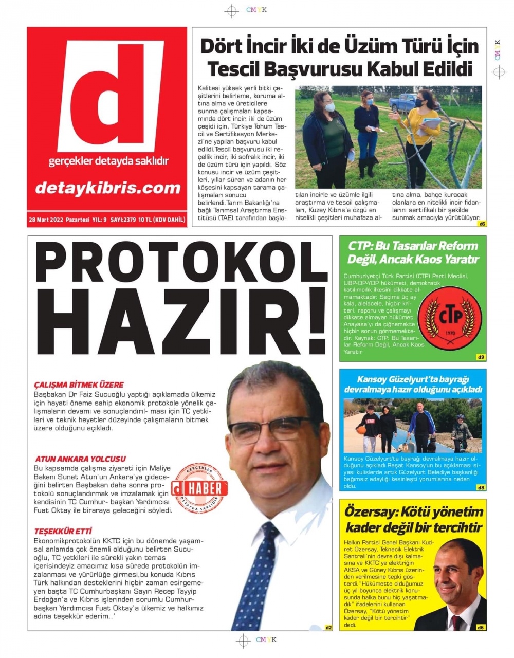 KKTC'de Gazeteler Bugün Ne Manşet Attı? 28 Mart 2022 galerisi resim 8