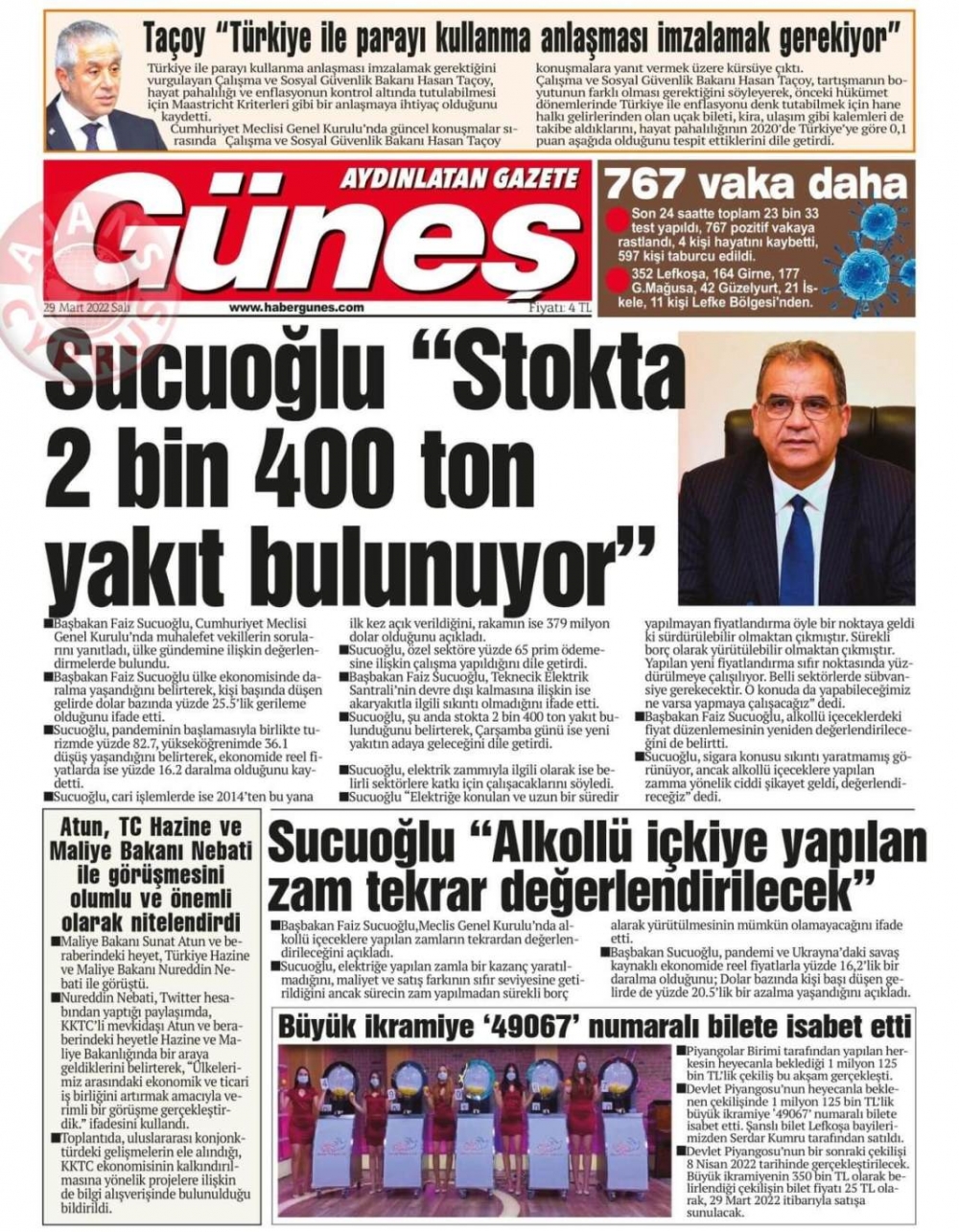 KKTC'de Gazeteler Bugün Ne Manşet Attı? 29 Mart 2022 galerisi resim 1