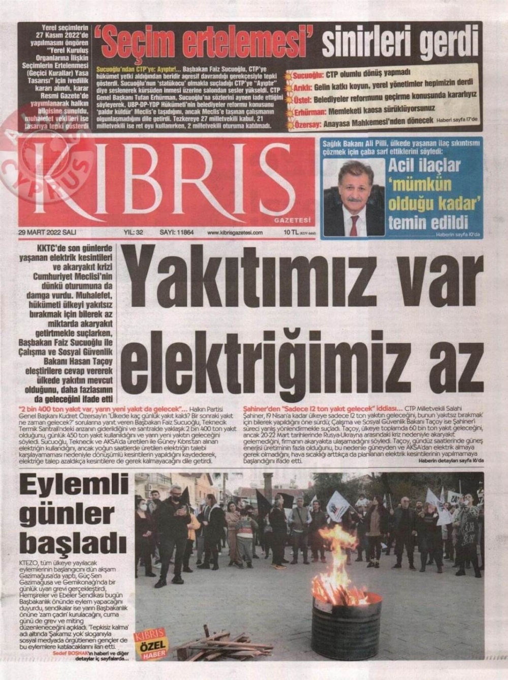 KKTC'de Gazeteler Bugün Ne Manşet Attı? 29 Mart 2022 galerisi resim 6