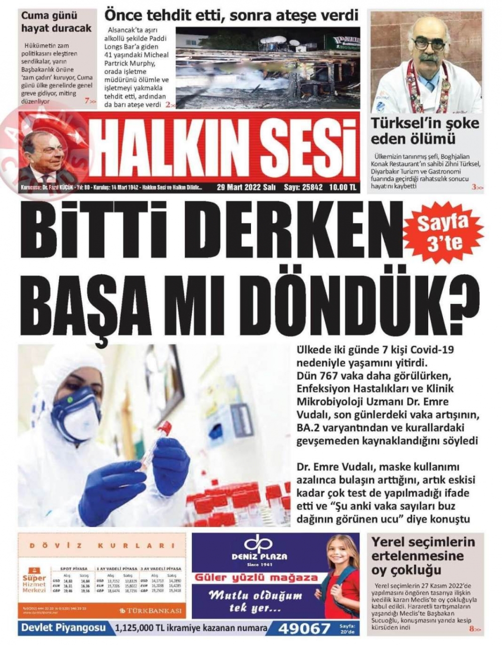 KKTC'de Gazeteler Bugün Ne Manşet Attı? 29 Mart 2022 galerisi resim 7