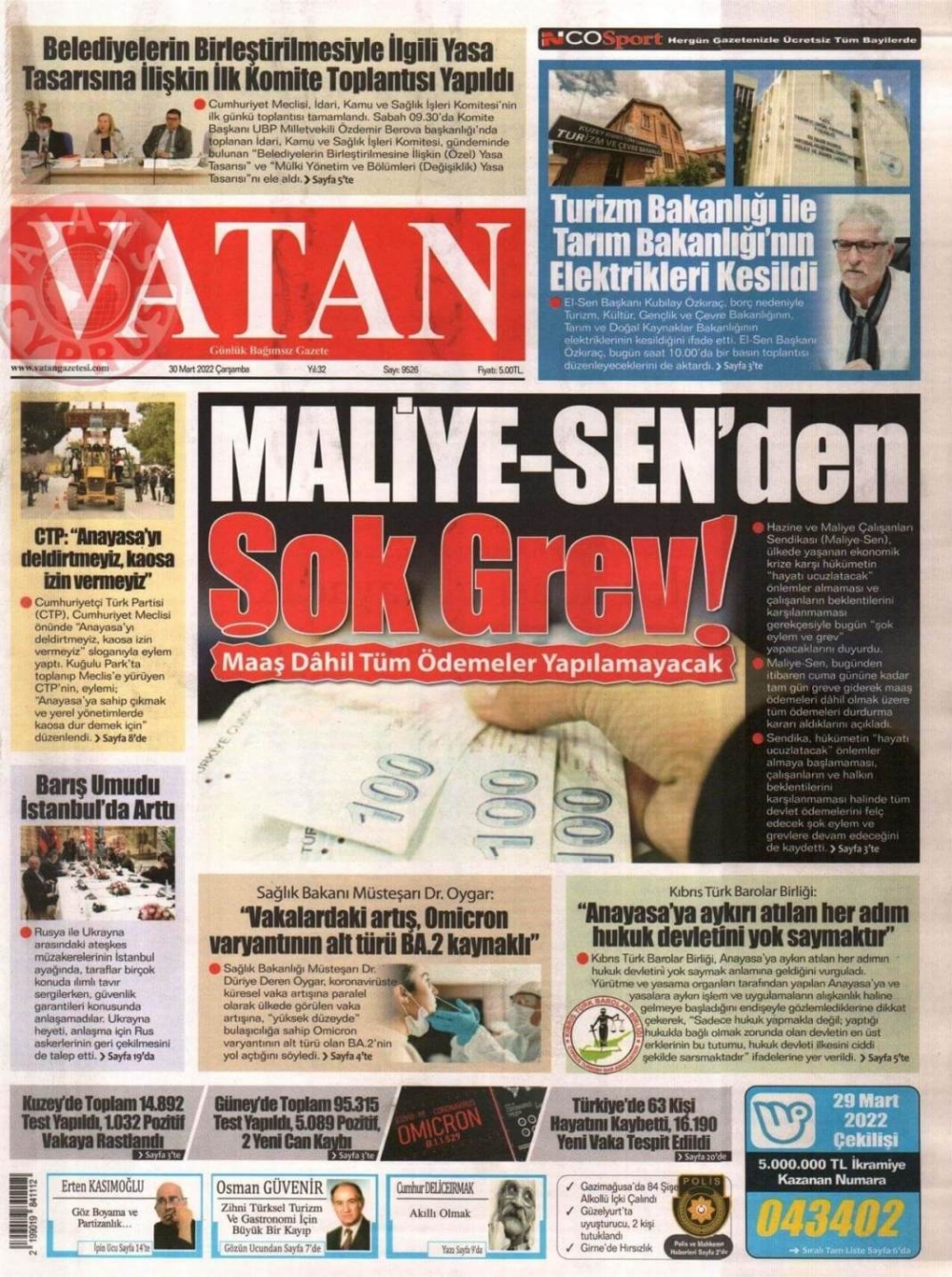 KKTC'de Gazeteler Bugün Ne Manşet Attı? 30 Mart 2022 galerisi resim 4