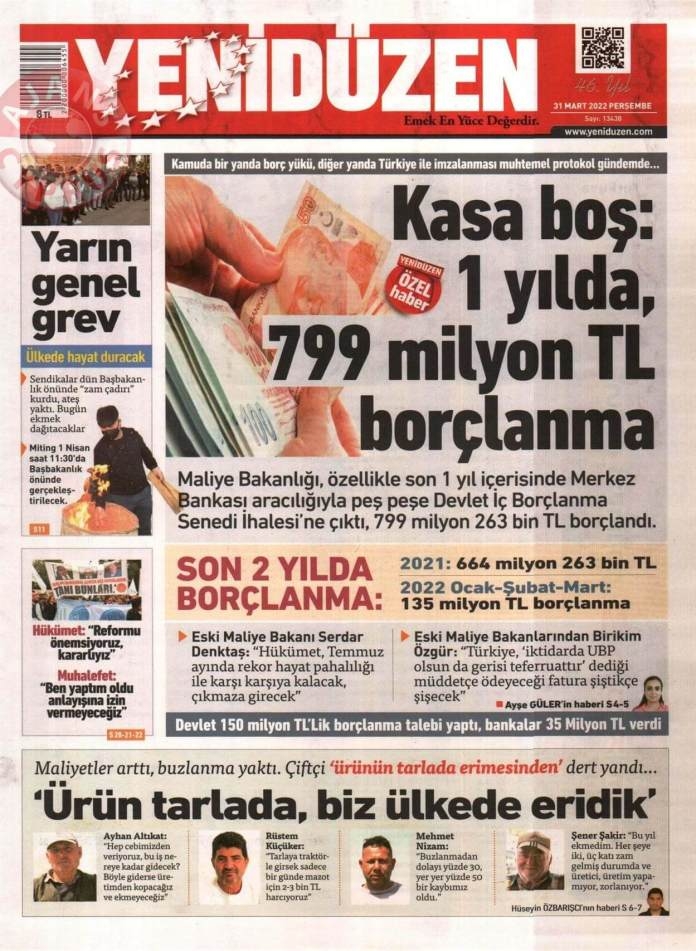 KKTC'de Gazeteler Bugün Ne Manşet Attı? 31 Mart 2022 galerisi resim 4