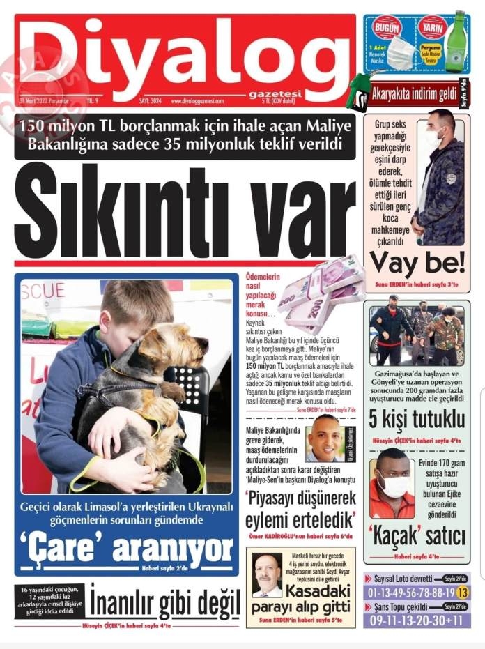 KKTC'de Gazeteler Bugün Ne Manşet Attı? 31 Mart 2022 galerisi resim 5