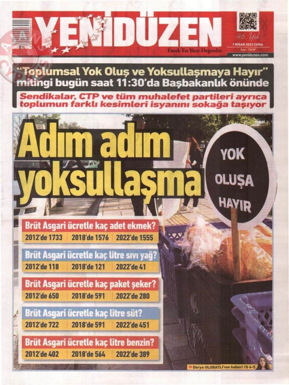 KKTC'de Gazeteler Bugün Ne Manşet Attı? 1 Nisan 2022 galerisi resim 3