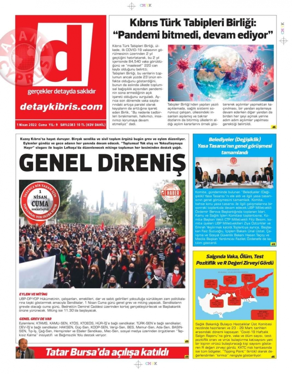 KKTC'de Gazeteler Bugün Ne Manşet Attı? 1 Nisan 2022 galerisi resim 4