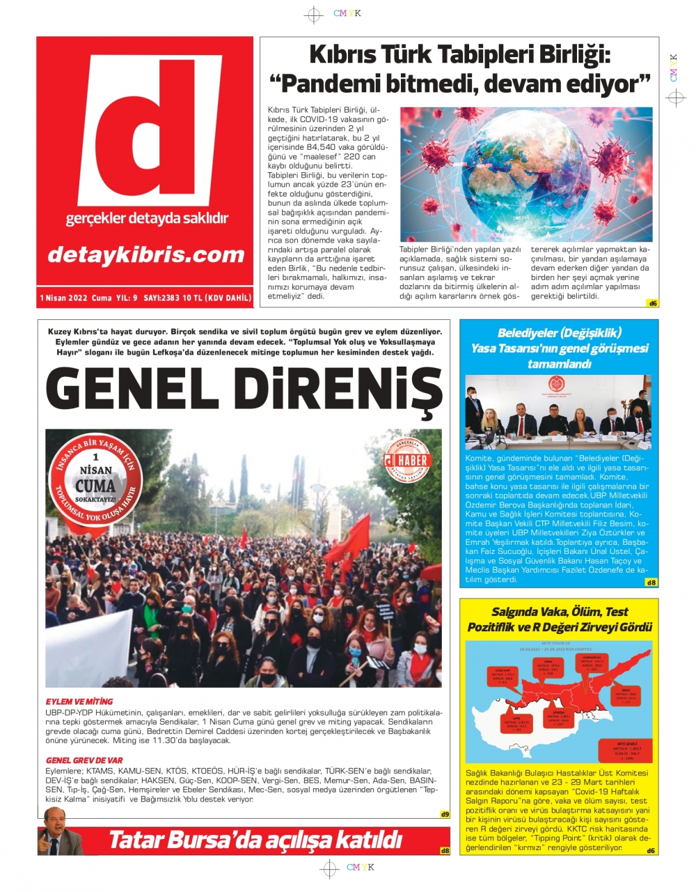 KKTC'de Gazeteler Bugün Ne Manşet Attı? 1 Nisan 2022 galerisi resim 8