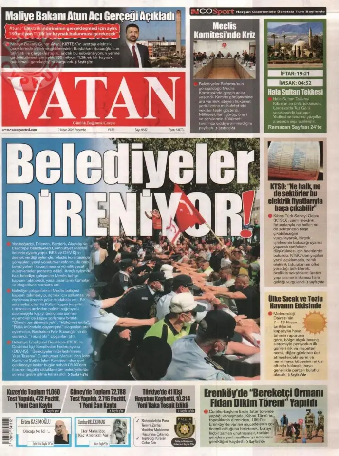 KKTC'de Gazeteler Bugün Ne Manşet Attı? 7 Nisan 2022 galerisi resim 3