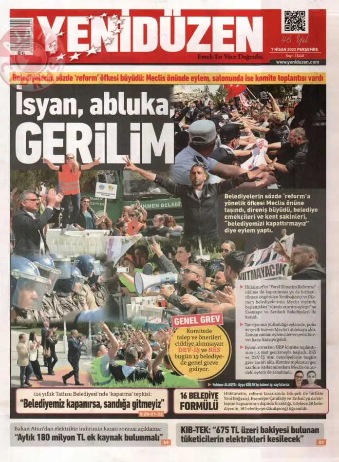 KKTC'de Gazeteler Bugün Ne Manşet Attı? 7 Nisan 2022 galerisi resim 4