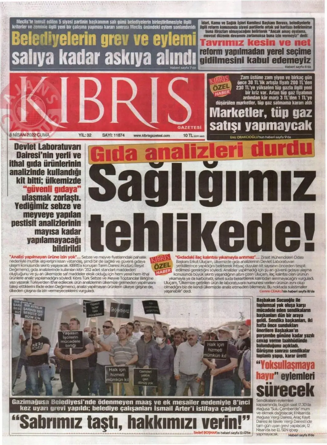 KKTC'de Gazeteler Bugün Ne Manşet Attı? 8 Nisan 2022 galerisi resim 1