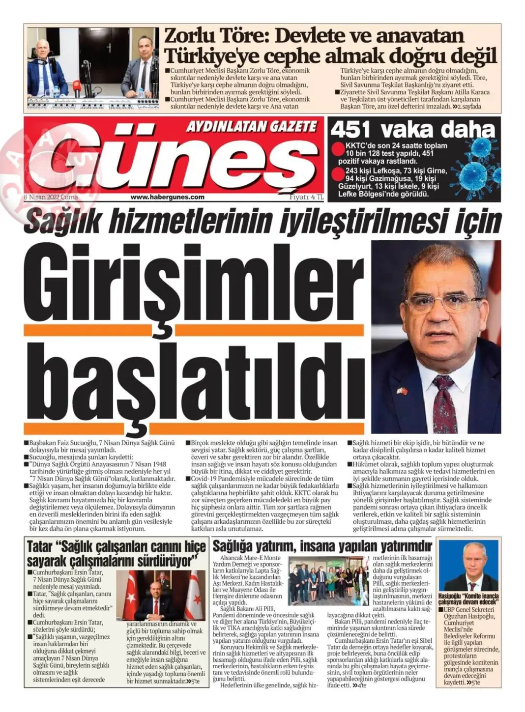 KKTC'de Gazeteler Bugün Ne Manşet Attı? 8 Nisan 2022 galerisi resim 5