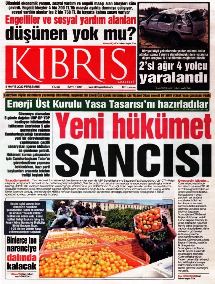 KKTC'de Gazeteler Bugün Ne Manşet Attı? 5 Mayıs 2022 galerisi resim 2